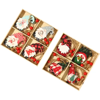 12 Упаковок рождественских подвесных украшений в виде гномов, поделок из лося с подвесной веревкой для декора Рождественской елки