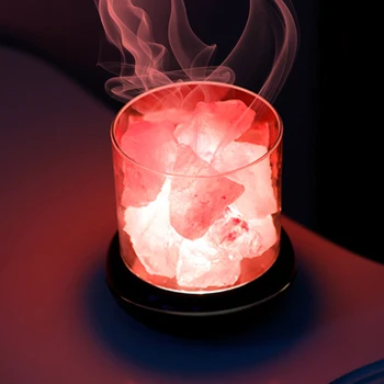 1X Гималайская Кристаллическая Соль Креативная Ароматерапия Ночная Портативная Рок-Лампа USB Настольный Очиститель Воздуха С Каменным Домашним Светодиодом