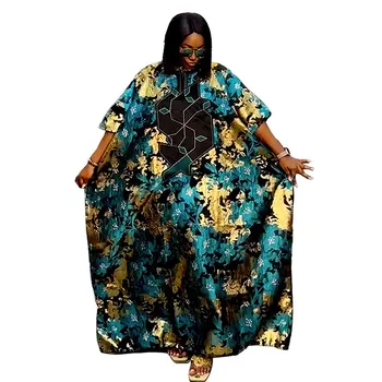 2023 afrikanische Frauen Boubou Abendkleider Hochzeits feier Kurzarm druck plus Größe Kleid lose Abayas afrikanische