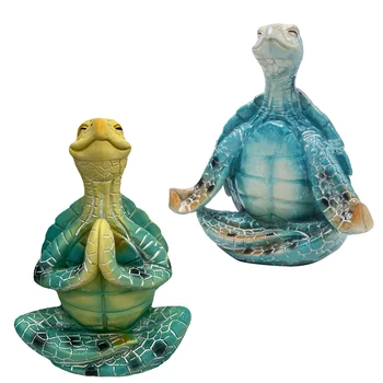 2шт статуэток морских черепах для медитации, спальня, уникальные поделки, Спокойный, мирный Декор для йоги, Весенний Привлекательный Офис, Сад
