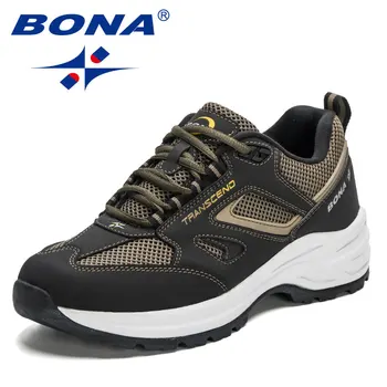 BONA 2023, Новые дизайнеры, мужские Легкие Удобные дышащие спортивные кроссовки, мужские кроссовки для ходьбы, Классические кроссовки для бега