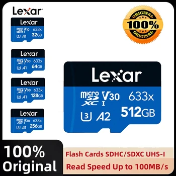 Lexar 633X Карта Памяти 128 ГБ Класса 10 Micro SD Карта 64 ГБ 32 ГБ Флэш-Карты SDHC/SDXC UHS-I Blue TF Карты для Видеорегистратора/Видеокамеры