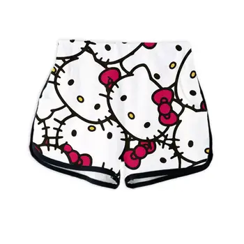 Sanrioed Аниме Мультфильм Hello Kittys Шорты Ins Girl Heart Kawaii Верхняя Одежда С Высокой Талией Летние Повседневные Универсальные Праздничные Подарки