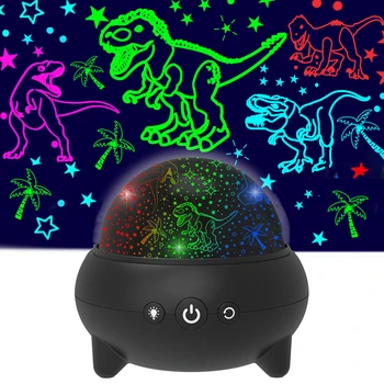 USB проекционный светильник с рисунком динозавра, вращающийся на 360 °, 3 Вт СВЕТОДИОДНЫЙ светильник для детской спальни, светильник для украшения домашней вечеринки