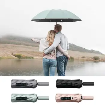 Автоматический зонт из АБС-пластика 108 см, водонепроницаемая защита, складной, большой формы, прочный козырек С ребрами для защиты от дождя и солнца