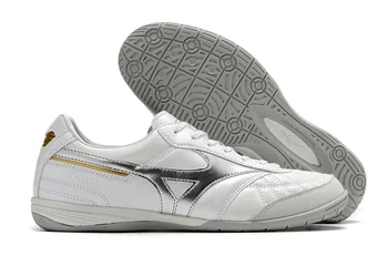 Аутентичная Мужская спортивная обувь Mizuno Creation MORELIA IC M8, Уличные кроссовки Mizuno Белого/Серебристого цвета, Размер Eur 40-45