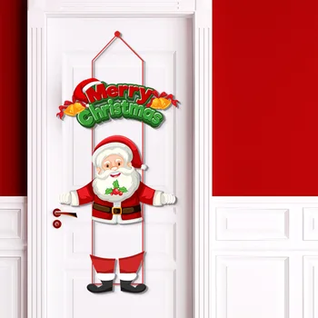 Веселые Рождественские Дверные подвески Мультфильм Ноэль Пряничный Человечек Санта Клаус Дверная Вешалка Настенный декор Xmas Joy 2024 Новый Год