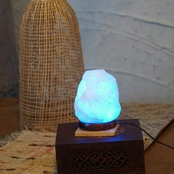Гималайская кристаллическая соляная лампа с красочным изменением цвета USB-лампа с натуральной солью Атмосферная лампа с минеральной солью Lapm Atmosphere