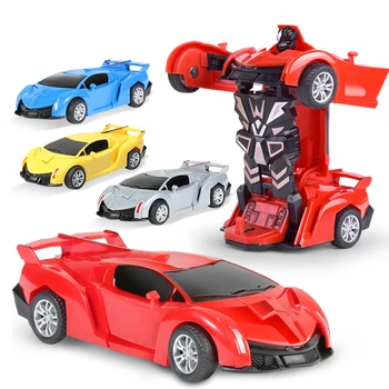Игрушки-машинки с одной клавишей деформации 2 в 1, Робот-трансформер, Пластиковая модель автомобиля, изготовленная на заказ, фигурка, Классическая игрушка для детей, мальчиков