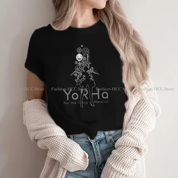 Классическая футболка 2B YoRHa с круглым воротником, игра Nier Automata, оригинальная футболка из полиэстера, модные женские топы