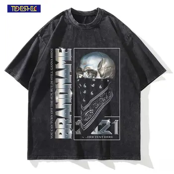 Летняя мода 2023 года, повседневная винтажная футболка оверсайз, Забавная футболка с графическим рисунком, уличная одежда в стиле хип-хоп, хлопковая футболка Harajuku