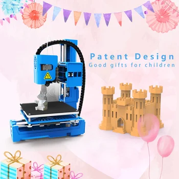 Мини-настольная печатная машина EasyThreed 3D-принтера EasyThreed для детей размером печати 100x100x100 мм, съемная платформа для печати одной клавишей