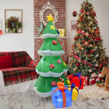 Надувная модель Рождественской елки со светодиодной подсветкой, украшение Рождественской елки на открытом воздухе, газон, двор, домашний декор