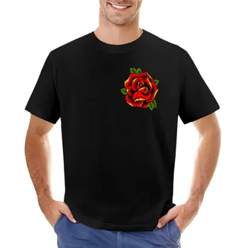 Неотрадициональная роза в красной футболке, спортивная рубашка fruit of the loom, мужские футболки