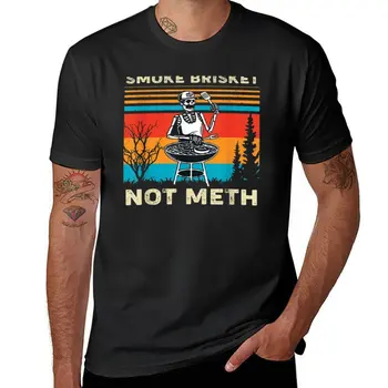 Новая футболка SMOKE BRISKET NOT METH для мальчиков, белые футболки, летние топы, мужская тренировочная рубашка с аниме