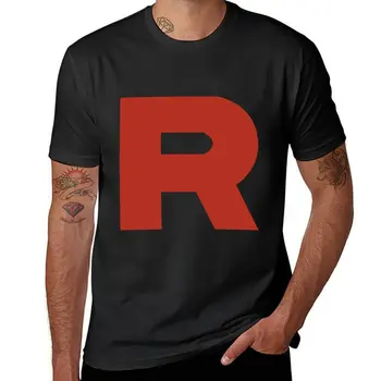 Новая футболка Team Rocket R, футболка оверсайз, футболки для мальчиков, рубашка с животным принтом для мальчиков, быстросохнущая футболка, забавные футболки для мужчин