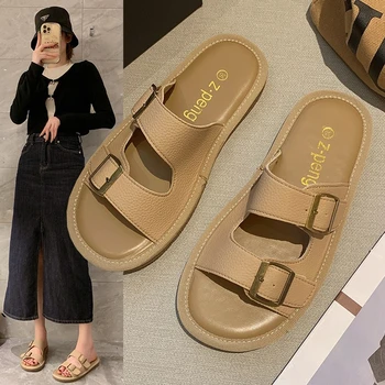 Новые женские тапочки на толстой платформе, летние пляжные сандалии с мягкой подошвой из Эва, удобная женская обувь для отдыха на открытом воздухе