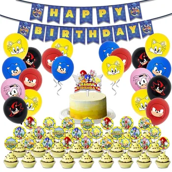 Новый мультяшный воздушный шар Sonic Knuckles Miles Prower Shadow Silver Amy Rose Дорогостоящие детские принадлежности для украшения вечеринки по случаю Дня рождения