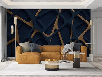 Обои с геометрическим рисунком в 3D-стиле, настраиваемая современная абстрактная гостиная в 3D-стиле, Офисная фреска, Офисные обои