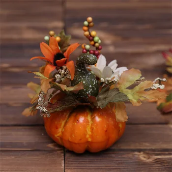 Осенний урожай, Искусственная тыква, орнамент в виде подсолнуха, Реалистичная имитация цветка, украшение для вечеринки, Осенний декор домашнего окна, реквизит
