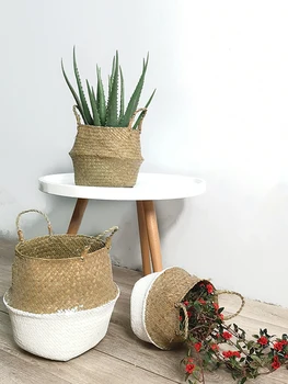 Плетеная корзина из бамбука, плетеная корзина, корзина для хранения, тазик из ротанга ручной работы, корзина для травы