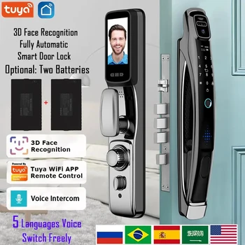 Приложение Tuya 3D Распознавание лиц Умный дверной замок Голосовой домофон Цифровой дверной замок Камера Видеозвонок Автоматический дверной замок
