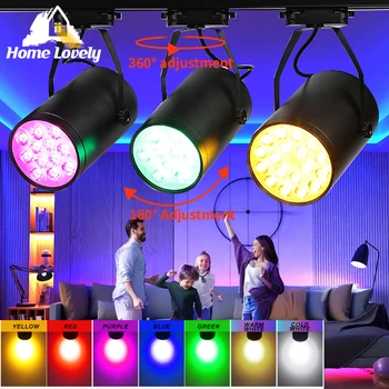Прожекторная лампа 12 Вт Black Shell Led Красочный алюминиевый атмосферный светильник для домашней сцены, бара, освещения танцевальной студии KTV