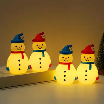 Светодиодный ночник в виде снеговика, беспламенные свечи, Подвесная светодиодная лампа в виде снеговика на батарейках, рождественские украшения 2023 natal