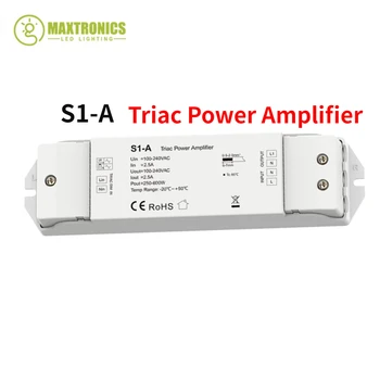 Симисторный усилитель мощности S1-A 100-240 В переменного тока 1 канал * 2,5 А для 1-канального симисторного драйвера с регулируемой яркостью Или пульта ретранслятора с регулируемой яркостью светодиодных ламп