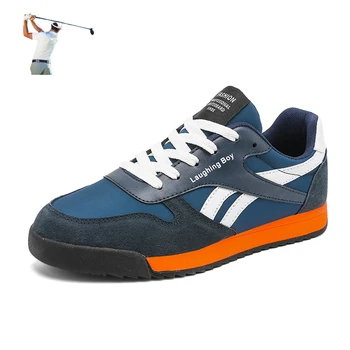 Синие мужские кроссовки для гольфа цвета хаки, нескользящая спортивная обувь для гольфистов, повседневная обувь для мужчин, удобная повседневная молодежная спортивная обувь для гольфа