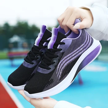 Спортивная обувь для женщин, кроссовки, Летний отдых, бег, теннис, Дышащая сетчатая ткань с мягкой подошвой, Спортивная обувь zapatillas mujer