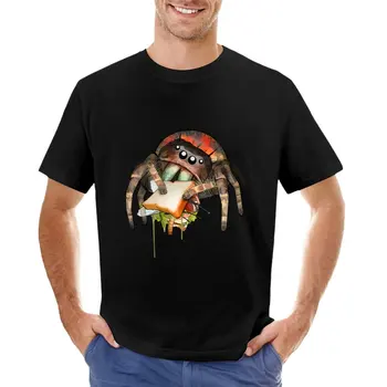 Футболка Lunch on the Fly Jumping Spider Sandwich # 2, футболка оверсайз, забавная футболка, одежда в стиле хиппи, мужские футболки