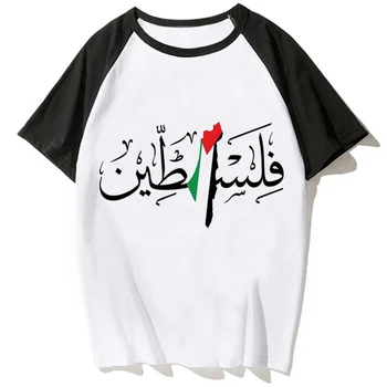 Футболки с изображением Палестины, женские футболки с рисунком харадзюку, женская одежда из аниме с рисунком комикса