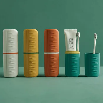 Чашка для зубной щетки для творческих путешествий, Чашка для полоскания рта в деловой поездке, Пластиковая Портативная капсула, Набор для зубных щеток