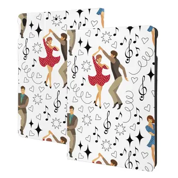 Чехол в стиле ретро Dancers In The Style для iPad 2022 10,5-10,2 дюймов с держателем для карандашей, Искусственная кожа, Тонкий, Ударопрочный, Автоматический режим сна/пробуждения